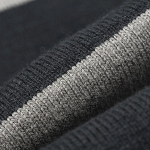 Iron Heart 11oz Heavy Knit Long Sleeve Grey Black close up fabric