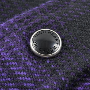 Iron Heart 12oz Ultra Heavy Flannel Check Western Shirt Purple IHSH-264