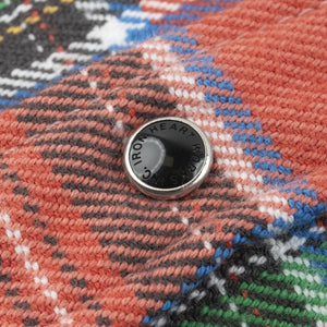 Iron Heart 12oz Ultra Heavy Flannel The Watermelon Man Western Shirt Red IHSH436 close up snap button