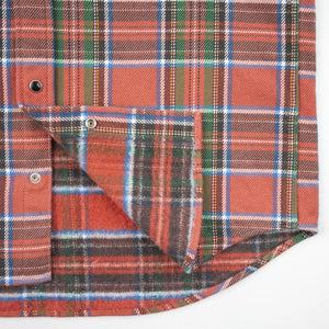 Iron Heart 12oz Ultra Heavy Flannel The Watermelon Man Western Shirt Red IHSH436 detail fabric inside and outside