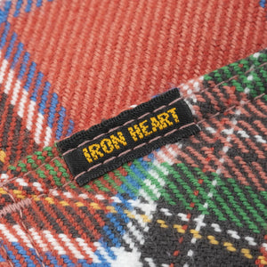 Iron Heart 12oz Ultra Heavy Flannel The Watermelon Man Western Shirt Red IHSH436 close up label