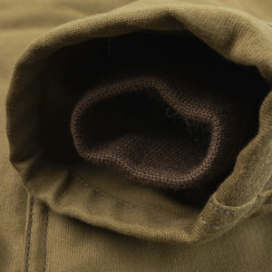 Iron Heart IHM35 12oz Whipcord N1 Deck Jacket Khaki detail storm cuff