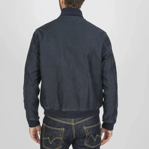 Iron Heart 12oz Whipcord Tanker Jacket Navy IHM47 worn backside