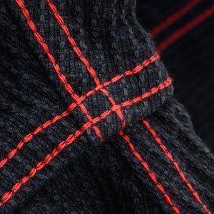 Iron Heart 13oz Dobby Cloth CPO Shirt Indigo IHSH437 close up contrast thread