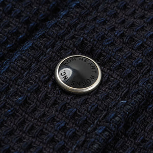 Iron Heart 13oz Dobby Cloth CPO Shirt Indigo IHSH437 close up snap button