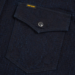 Iron Heart 13oz Dobby Cloth CPO Shirt Indigo IHSH437 detail chest pocket