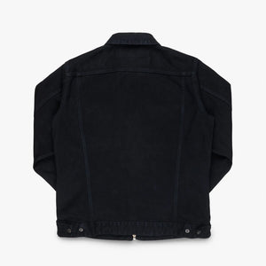 Iron Heart 14oz Broken Twill Selvedge Denim Work Jacket Indigo Overdyed Black IHJ123OD backside
