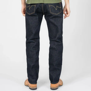 Iron Heart 14oz Selvedge Denim 1955 Vintage Tapered Jeans Regular Tapered IH 1955S 142 worn backside