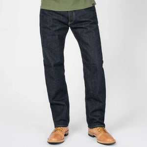 Iron Heart 14oz Selvedge Denim 1955 Vintage Tapered Jeans Regular Tapered IH 1955S 142 worn front