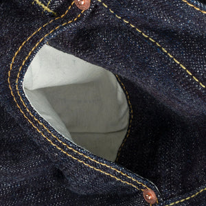 Iron Heart 634s 16oz Slubby Selvedge Jeans Classic Straight IH 634s SLB close up pocket lining