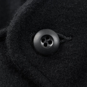 Iron Heart 21oz Melton Wool M65 Field Jacket Black IHM49BLK close up button