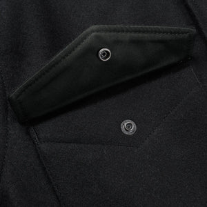 Iron Heart 21oz Melton Wool M65 Field Jacket Black IHM49BLK detail open pocket flap