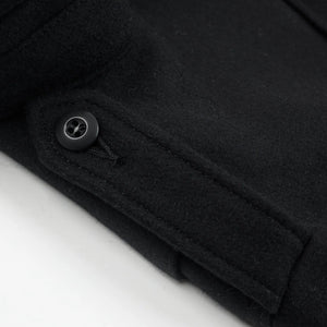 Iron Heart 21oz Melton Wool M65 Field Jacket Black IHM49BLK detail shoulder Epaulette