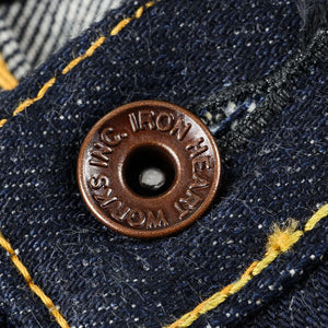 Iron Heart 634S 21oz Ultra Heavy Raw Selvedge Jeans Classic Straight close up button
