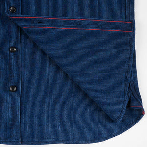 Iron Heart 5oz Waffle Work Shirt Indigo IHSH96 detail fabric inside