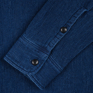 Iron Heart 5oz Waffle Work Shirt Indigo IHSH96 detail cuff