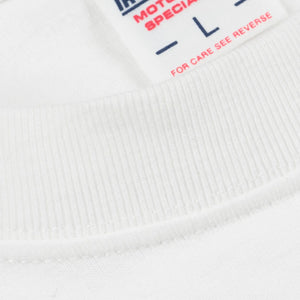 Iron Heart Samurai 7oz Loopwheeled TShirt White IHT634 close up rib collar