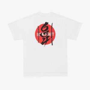 Iron Heart Samurai 7oz Loopwheeled TShirt White IHT634 flat backside