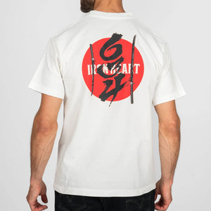 Iron Heart Samurai 7oz Loopwheeled TShirt White IHT634 worn backside