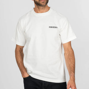 Iron Heart Samurai 7oz Loopwheeled TShirt White IHT634 worn front