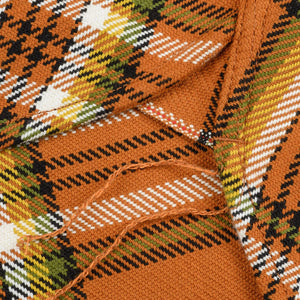 Iron Heart 9oz Selvedge Flannel Check Work Shirt Orange IHSH442 close up selvedge gussets