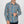 Iron Heart 9oz Selvedge Flannel Check Work Shirt Sax Blue IHSH442 worn front