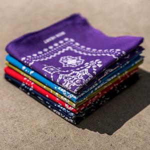 Iron Heart “Bell” Paisley Selvedge Bandana – Purple