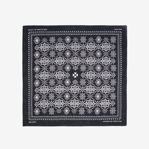 Iron Heart “Bell” Paisley Selvedge Bandana – Black