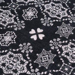 Iron Heart “Bell” Paisley Selvedge Bandana – Black
