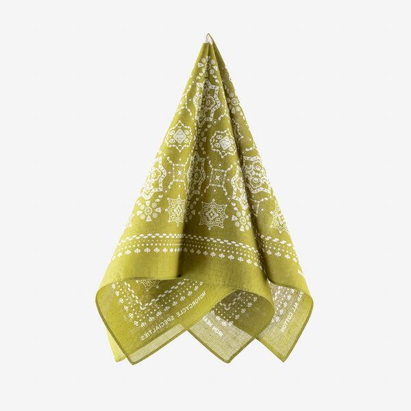 Iron Heart “Bell” Paisley Selvedge Bandana – Green