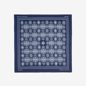 Iron Heart “Bell” Paisley Selvedge Bandana – Indigo Dyed