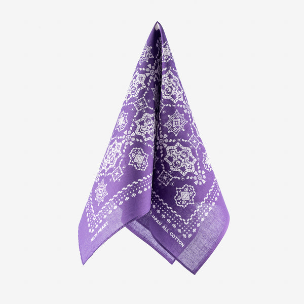 Iron Heart “Bell” Paisley Selvedge Bandana – Purple