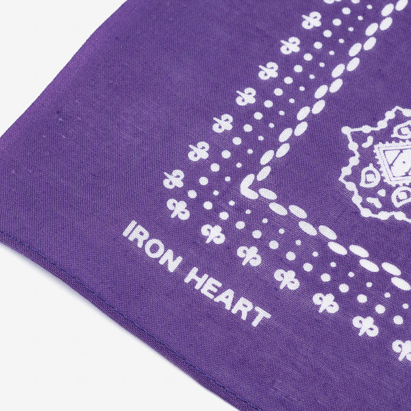 Iron Heart “Bell” Paisley Selvedge Bandana – Purple