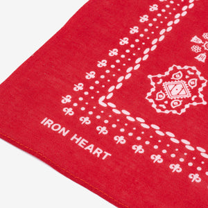 Iron Heart “Bell” Paisley Selvedge Bandana – Red