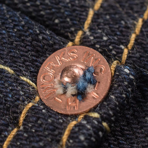 Iron Heart 634S 142 14oz Selvedge Jeans Classic Straight close up rivet