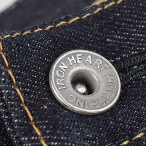 Iron Heart 634S 142 14oz Selvedge Jeans Classic Straight close up button