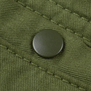 Iron Heart Cotton Easy Shorts Olive IH729 close up snap button