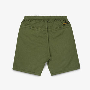 Iron Heart Cotton Easy Shorts Olive IH729 flat backside