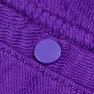 Iron Heart Cotton Easy Shorts Purple IH729 close up snap button