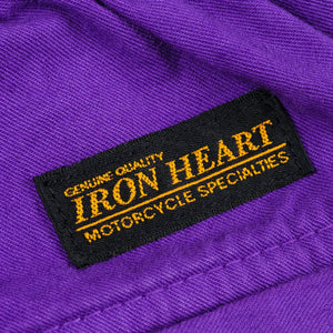 Iron Heart Cotton Easy Shorts Purple IH729 detail woven logo tab