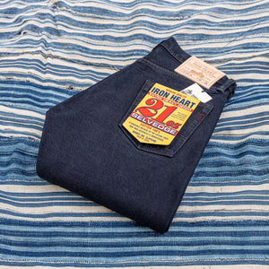 Iron Heart 634s 21oz Black Overdyed Selvedge Jeans - Classic Straight / IH-634S-B