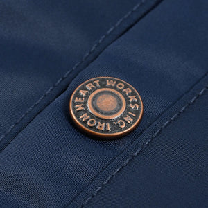 Iron Heart 5oz Nylon Type L2B Flight Jacket Navy IHM50 close up press button