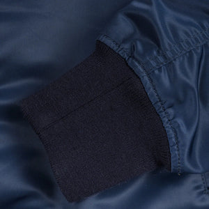 Iron Heart 5oz Nylon Type L2B Flight Jacket Navy IHM50 close up knitted cuff
