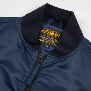 Iron Heart 5oz Nylon Type L2B Flight Jacket Navy IHM50 detail collar