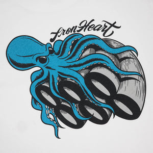 Iron Heart Octopus 7oz Loopwheeled TShirt White IHT-888 detail backprint