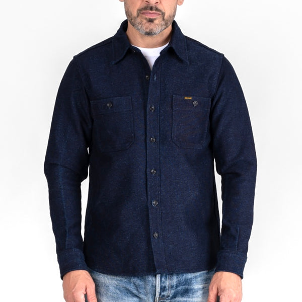 Iron Heart 21oz Sashiko Work Shirt - IHSH-397 / Indigo Dyed