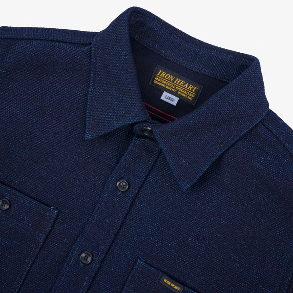 Iron Heart 21oz Sashiko Work Shirt - IHSH-397 / Indigo Dyed