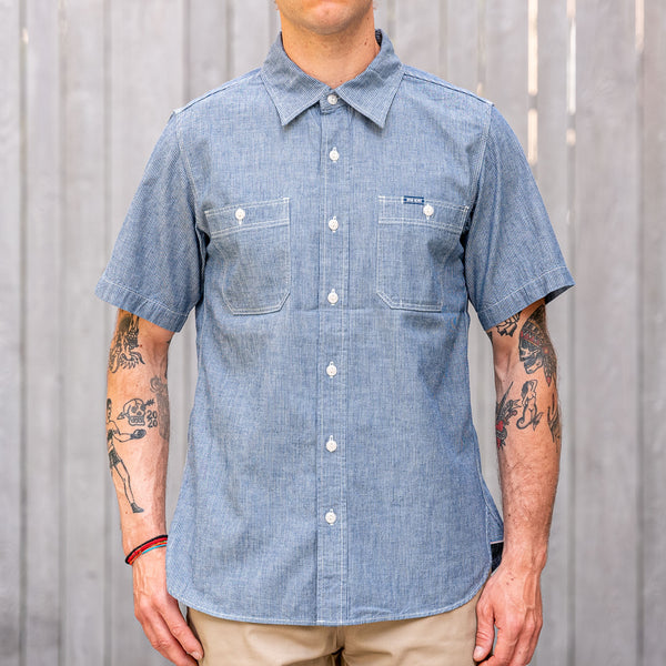Iron Heart 5,5 Selvedge Pinstripe Summer Chambray Shirt – IHSH-285-Pin / Indigo