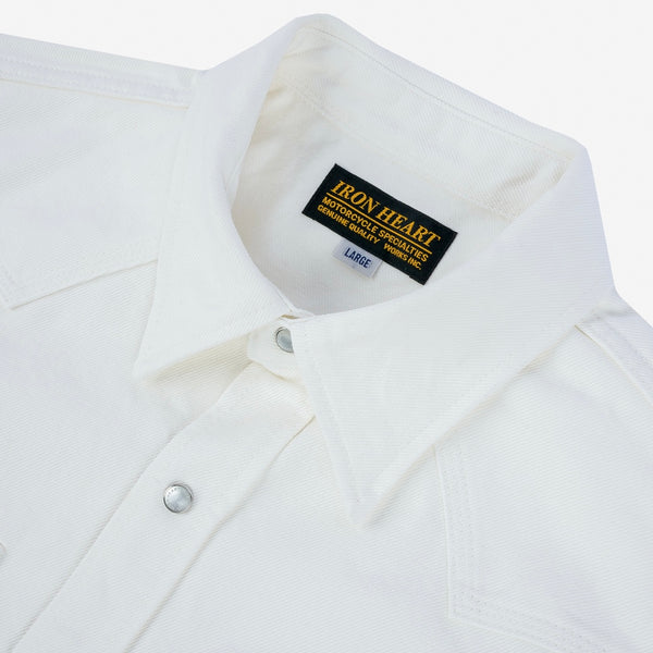 Iron Heart 13,5oz Denim Western Shirt – White / IHSH-384