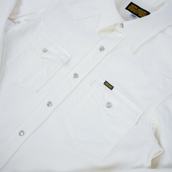Iron Heart 13,5oz Denim Western Shirt – White / IHSH-384